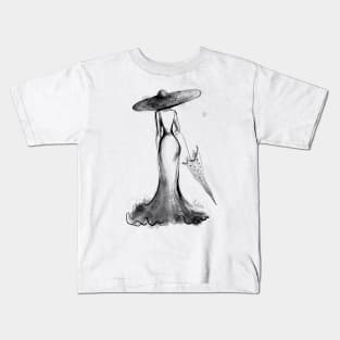 Lady with Umbrella Kids T-Shirt